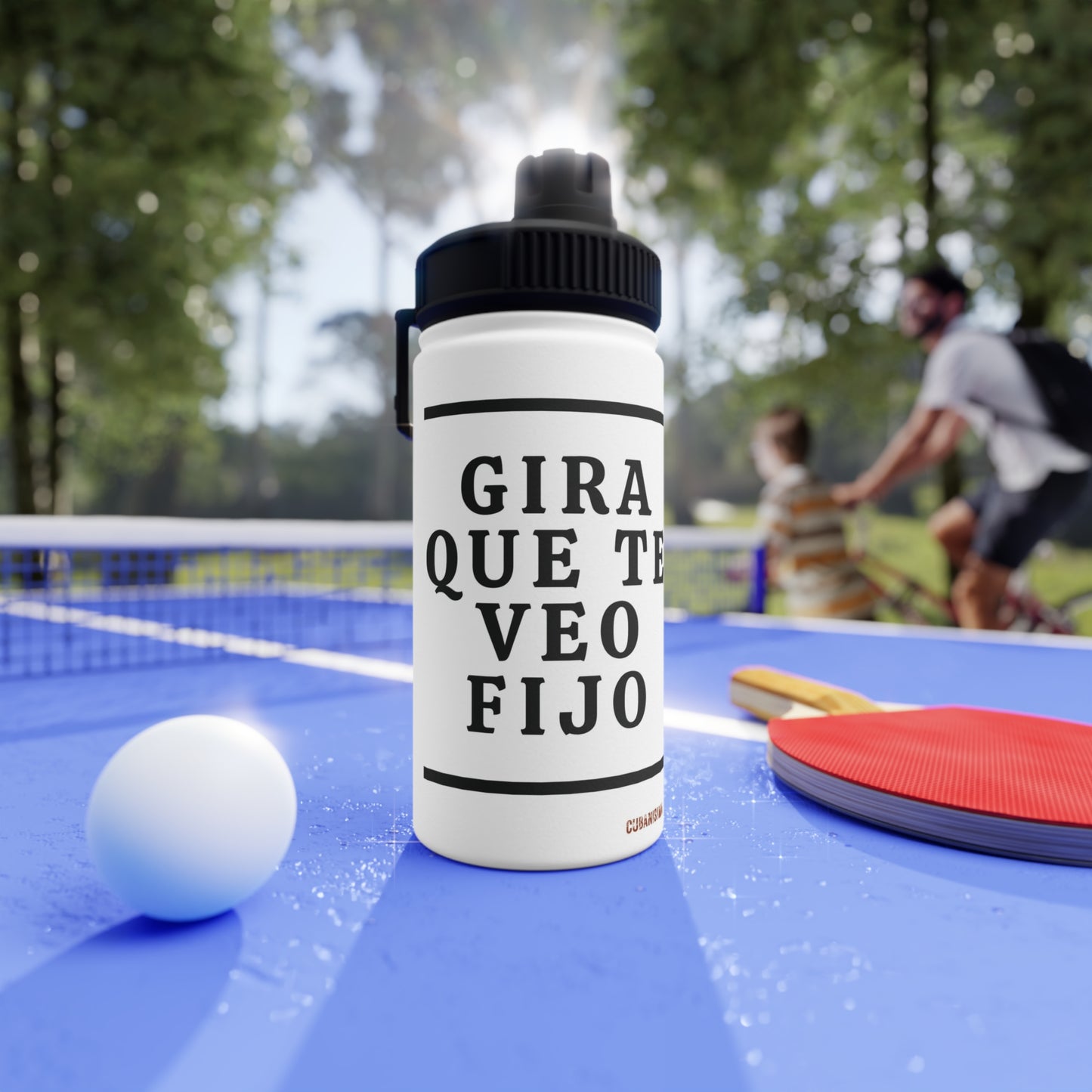 Gira que te Veo Fijo - Stainless Steel Water Bottle, Sports Lid